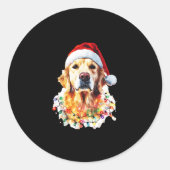 Golden Retriever Funny dog Christmas Santa Hat lig Runder Aufkleber (Vorderseite)
