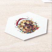 Golden Retriever Funny dog Christmas Santa Hat lig Untersetzer (angewinkelt)