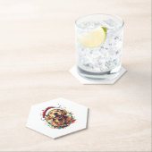 Golden Retriever Funny dog Christmas Santa Hat lig Untersetzer (Vor Ort)