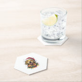 Golden Retriever Funny dog Christmas Santa Hat lig Untersetzer (Vor Ort)