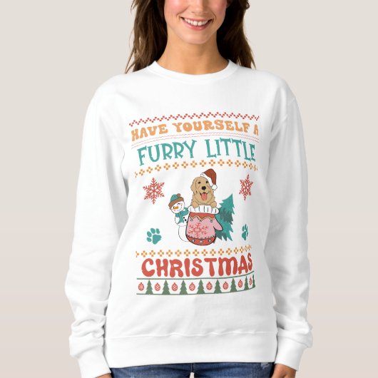Golden Retriever Furry Little Christmas Sweatshirt (Vorderseite)