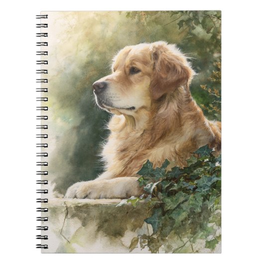 Golden Retriever Garden Notebook Notizblock (Vorderseite)
