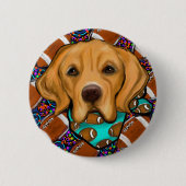 Golden Retriever Geburtstag Button (Vorderseite)