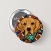 Golden Retriever Geburtstag Button (Vorne & Hinten)