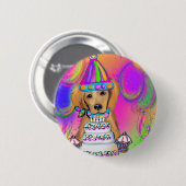 Golden Retriever Geburtstag Button (Vorne & Hinten)