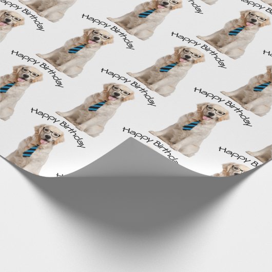 Golden Retriever Geburtstag Geschenkpapier (Ecke)