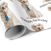 Golden Retriever Geburtstag Geschenkpapier (Rolleneckpunkt)