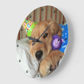 Golden Retriever Geburtstag Große Wanduhr (Winkel)