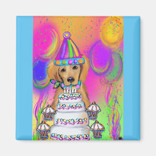 Golden‑Retriever‑Geburtstag Magnet