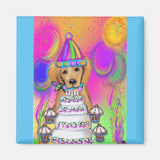 Golden Retriever Geburtstag Magnet (Vorne)