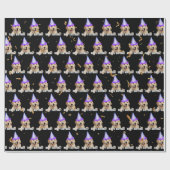 Golden Retriever Geburtstag mit Konfetti Geschenkpapier (Flach)