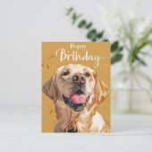 Golden Retriever Geburtstag Postkarte (Stehend Vorderseite)