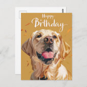 Golden Retriever Geburtstag Postkarte (Vorne/Hinten)