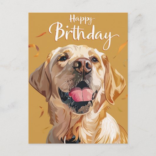 Golden Retriever Geburtstag Postkarte (Vorderseite)
