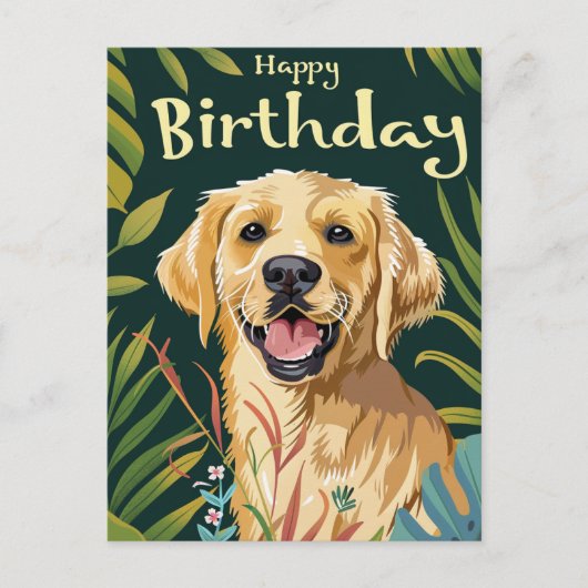 Golden Retriever Geburtstag Postkarte (Vorderseite)