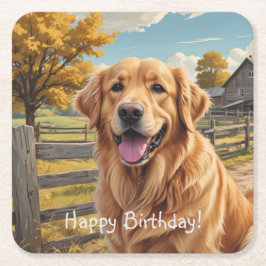 Golden Retriever Geburtstag Rechteckiger Pappuntersetzer