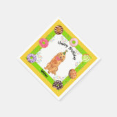Golden Retriever Geburtstagsparty Napkin Donuts Serviette (Ecke)