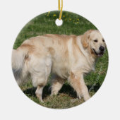 Golden retriever-Gehen Keramikornament (Vorne)