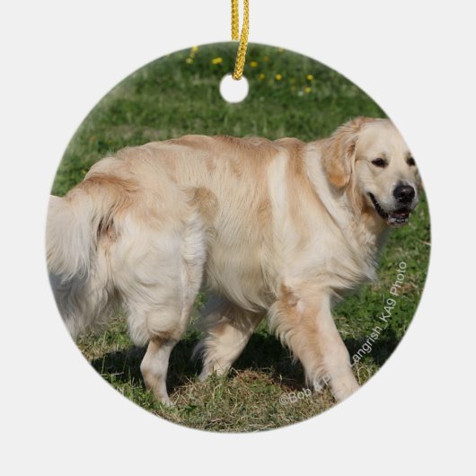 Golden retriever-Gehen Keramikornament (Vorne)
