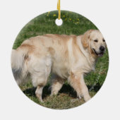 Golden retriever-Gehen Keramikornament (Hinten)