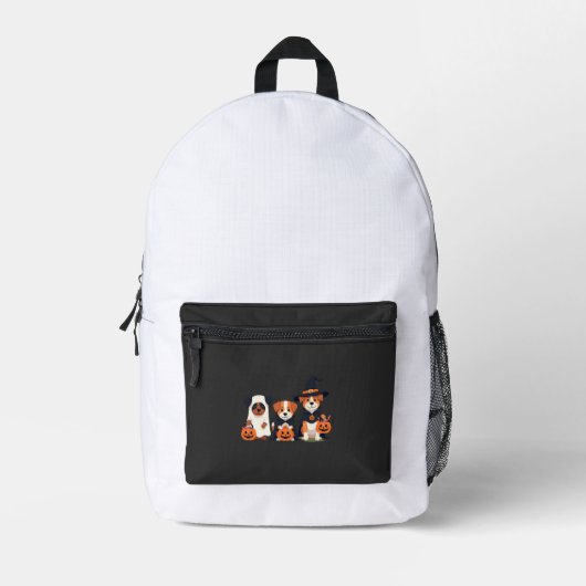 Golden Retriever Geist Halloween Süßigkeiten Oder Bedruckter Rucksack (Vorderseite)
