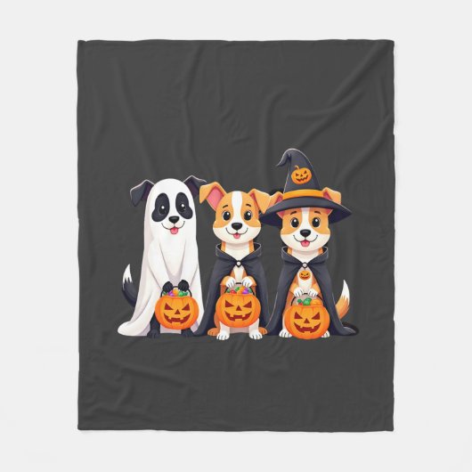 Golden Retriever Geist Halloween Süßigkeiten Oder Fleecedecke (Vorderseite)