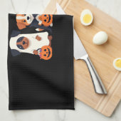 Golden Retriever Geist Halloween Süßigkeiten Oder Geschirrtuch (Viertel Falte)