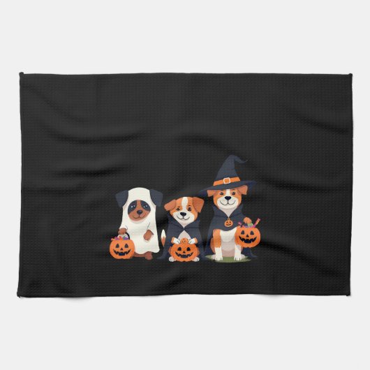 Golden Retriever Geist Halloween Süßigkeiten Oder Geschirrtuch (Horizontal)