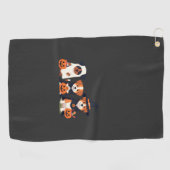 Golden Retriever Geist Halloween Süßigkeiten Oder  Golfhandtuch (Horizontal)