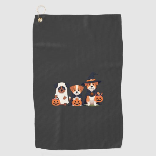 Golden Retriever Geist Halloween Süßigkeiten Oder  Golfhandtuch (Vorderseite)