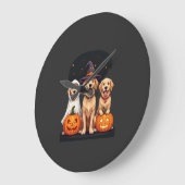 Golden Retriever Geist Halloween Süßigkeiten Oder Große Wanduhr (Winkel)
