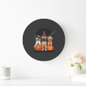 Golden Retriever Geist Halloween Süßigkeiten Oder Große Wanduhr (Zuhause)