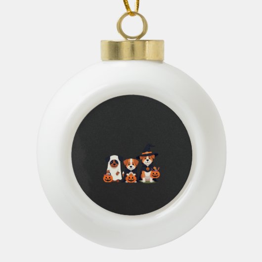 Golden Retriever Geist Halloween Süßigkeiten Oder Keramik Kugel-Ornament (Vorderseite)