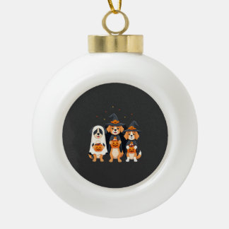 Golden Retriever Geist Halloween Süßigkeiten Oder  Keramik Kugel-Ornament