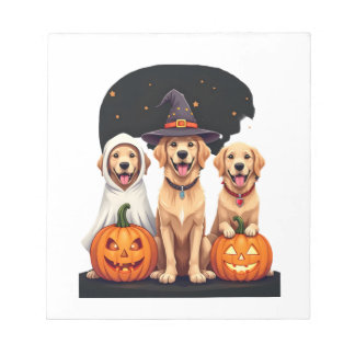 Golden Retriever Geist Halloween Süßigkeiten Oder  Notizblock