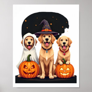Golden Retriever Geist Halloween Süßigkeiten Oder  Poster