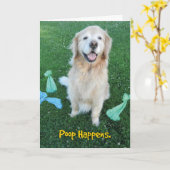 Golden Retriever Gekackt Happens Ermutigungskarte Karte (Gelbe Blume)