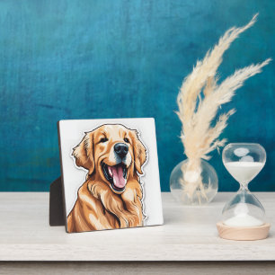 Golden Retriever Gemälde Hund Haustier Tischkuns Fotoplatte