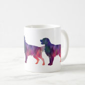 Golden Retriever Geometric Pattern Silhouette Kaffeetasse (VorderseiteRechts)