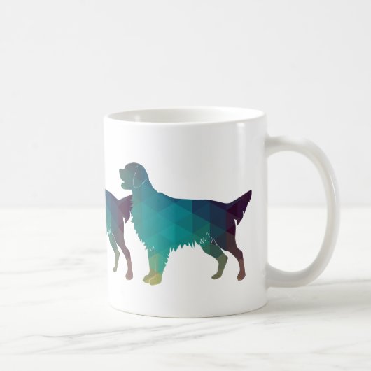 Golden Retriever Geometric Pattern Silhouette Kaffeetasse (Rechts)