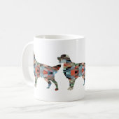 Golden Retriever Geometric Pattern Silhouette Kaffeetasse (Vorderseite Links)