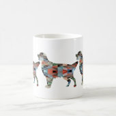 Golden Retriever Geometric Pattern Silhouette Kaffeetasse (Mittel)