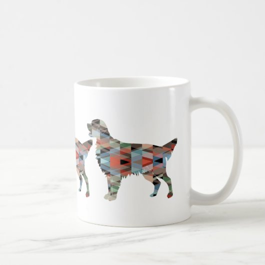 Golden Retriever Geometric Pattern Silhouette Kaffeetasse (Rechts)