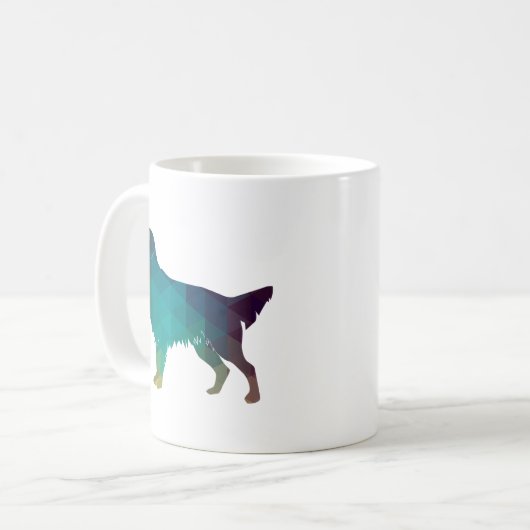 Golden Retriever Geometric Pattern Silhouette Kaffeetasse (Vorderseite Links)