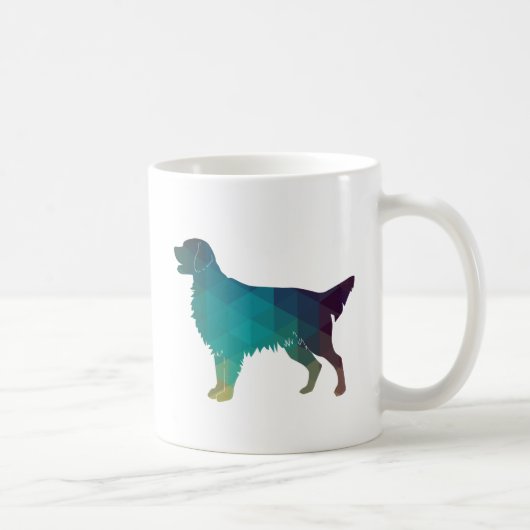 Golden Retriever Geometric Pattern Silhouette Kaffeetasse (Rechts)