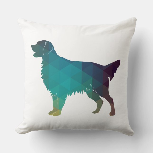 Golden Retriever Geometric Pattern Silhouette Kissen (Vorderseite)
