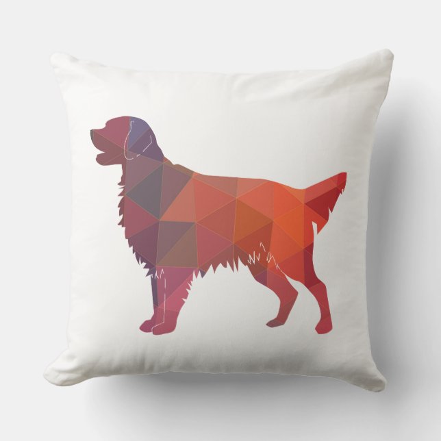 Golden Retriever Geometric Pattern Silhouette Kissen (Vorderseite)
