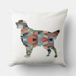 Golden Retriever Geometric Pattern Silhouette Kissen