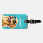 Golden Retriever-Gepäckanhänger Gepäckanhänger (Vorderseite horizontal)