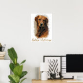 Golden Retriever Geschenke Kunst Poster (Heimbüro)